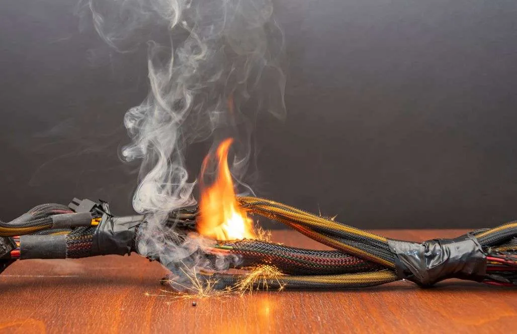 Emergency Electricians London –When Should You Call an Emergency Electrician – Fahri Electricians London Overheating electrical wiring showing signs of fire damage