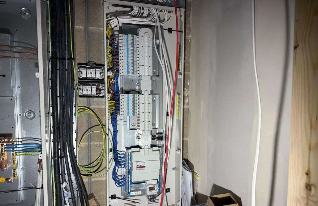 Electrical fuse board installation in progress by West London electricians – commercial café unit in Greenford