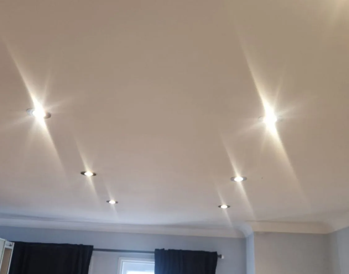 New LED downlights installed across bedroom ceiling in Catford